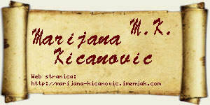 Marijana Kićanović vizit kartica